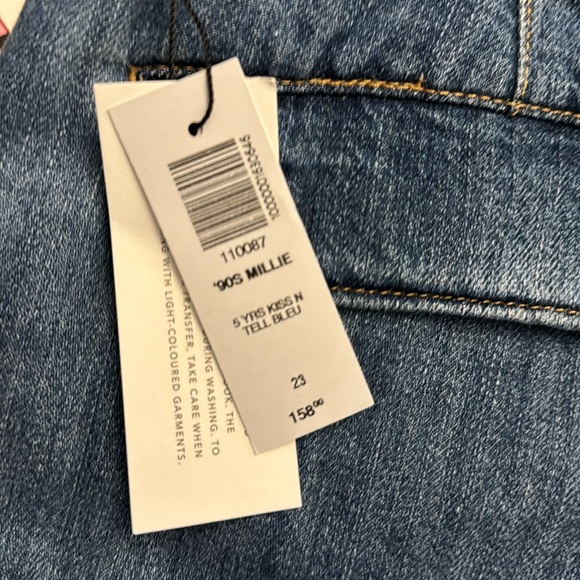 Aritzia 90s Millie Hi-Rise Cargo Jean 5 years kiss and tell bleu barrel 23 NEW - Picture 8 of 8